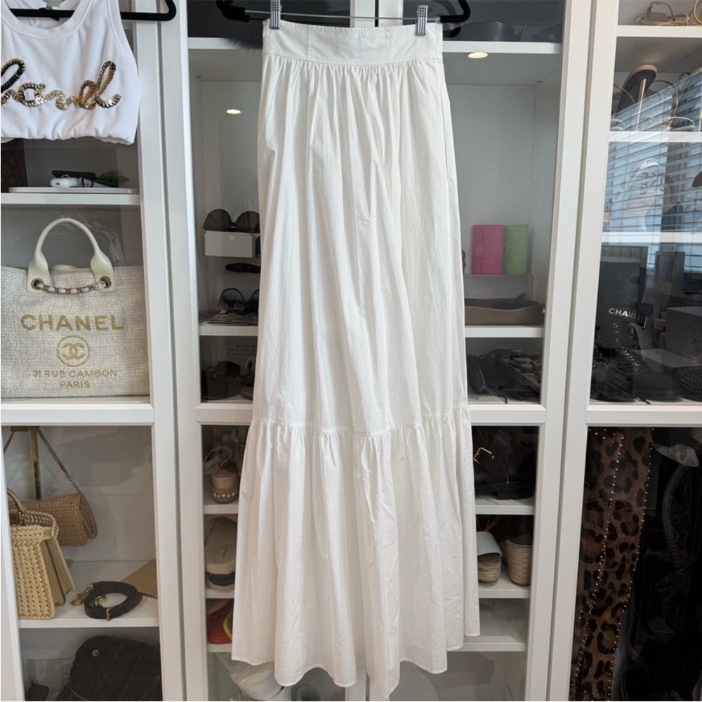 ALC white cotton maxi skirt